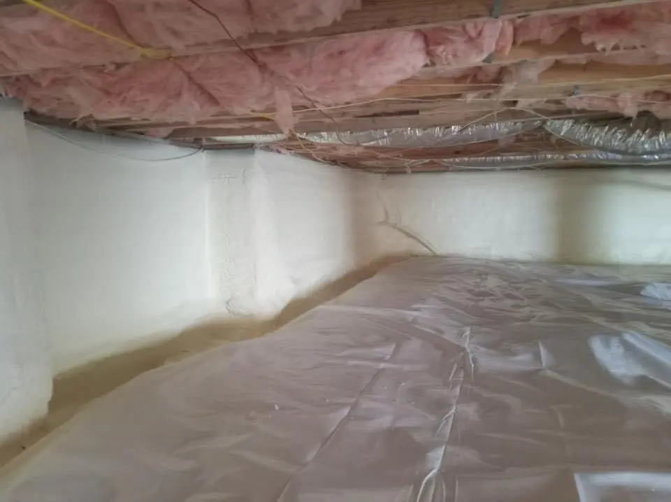 Crawl space encapsulation with closed-cell spray foam for Metal Roof Coating in London